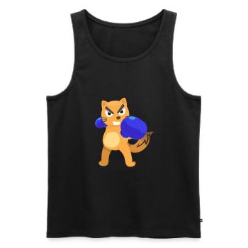 Katze Kämpfen Boxen Schlagen Sport Kampf - Männer Premium Bio Tank Top - Schwarz - Vorne - AI Model Male 178 light (178cm)