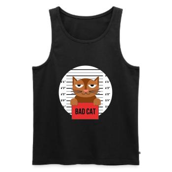 Süße Katze Gefängnis Knast Hinter Gittern Böse - Männer Premium Bio Tank Top - Schwarz - Vorne - Michal (187cm)