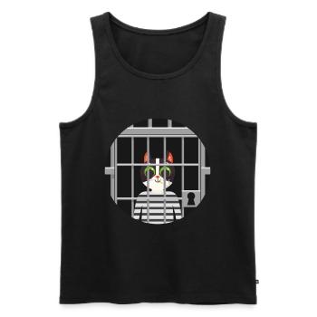 Süße Katze Gefängnis Knast Hinter Gittern Böse - Männer Premium Bio Tank Top - Schwarz - Vorne - Michal (187cm)