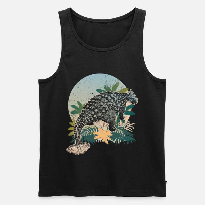 Dinosaurier der Urzeit Ankylosaurus - Männer Premium Bio Tank Top - Schwarz