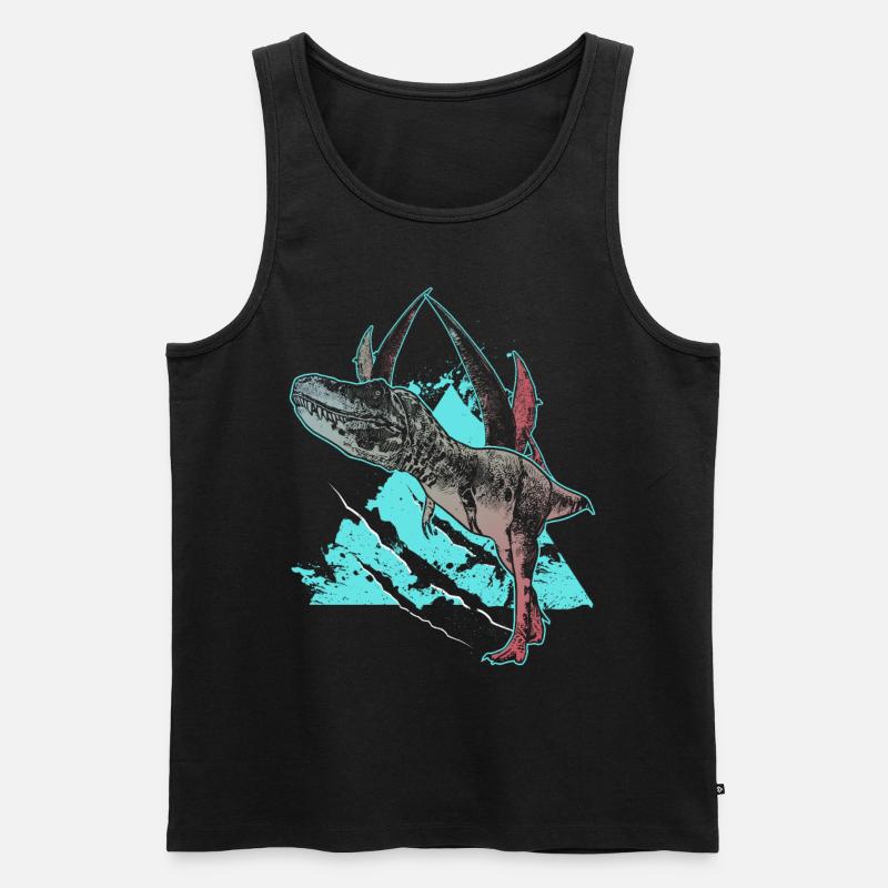 Dinosaurier Jäger Tarbosaurus Fossil Reptil - Männer Premium Bio Tank Top - Schwarz