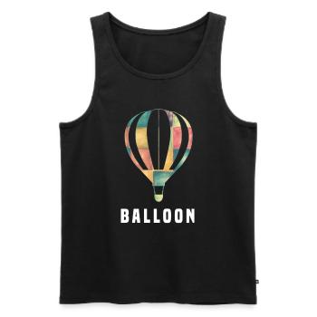 Montgolfière - Débardeur bio Premium Homme - noir - Devant - AI Model Male 178 light (178cm)