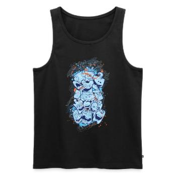 Cute Monster Blue Funny Cool - Men's Premium Organic Tank Top - black - Front - AI Model Male 178 light (178cm)