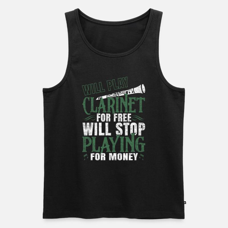Klarinette - Männer Premium Bio Tank Top - Schwarz