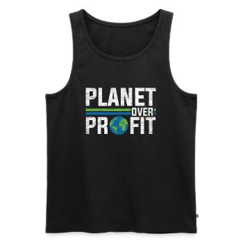 Planet Profit Earth Protection - Men's Premium Organic Tank Top - black - Front - AI Model Male 178 light (178cm)