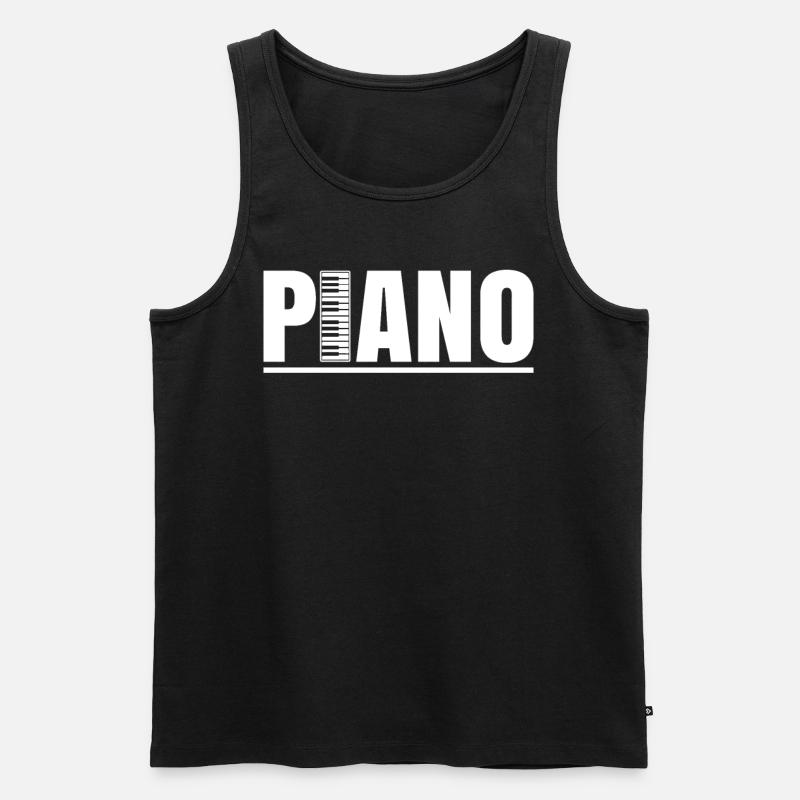 Piano - Männer Premium Bio Tank Top - Schwarz
