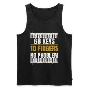 Klavier - Männer Premium Bio Tank Top - Schwarz - Vorne - Michal (187cm)
