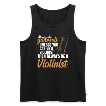 Violine - Männer Premium Bio Tank Top - Schwarz - Vorne - Michal (187cm)