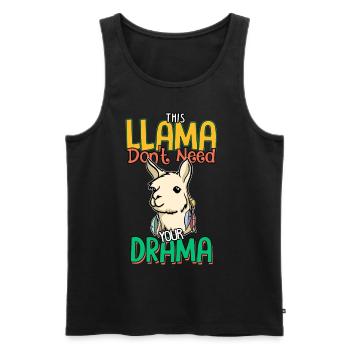 Lama hat keine Zeit für dein Drama - Lama Spruch - Männer Premium Bio Tank Top - Schwarz - Vorne - AI Model Male 178 light (178cm)