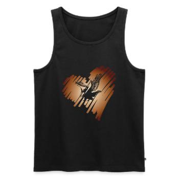 Herz mit Adler Steinadler Fischadler Seeadler - Männer Premium Bio Tank Top - Schwarz - Vorne - AI Model Male 178 light (178cm)