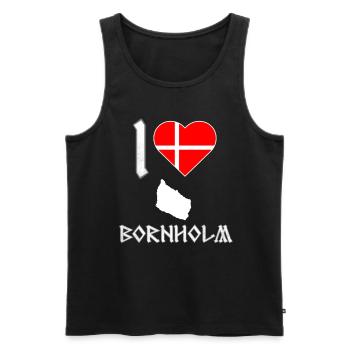 I Love Bornholm Dänemark - Männer Premium Bio Tank Top - Schwarz - Vorne - AI Model Male 178 light (178cm)