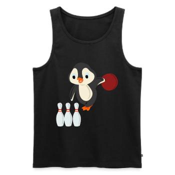 Bowling penguin - Men's Premium Organic Tank Top - black - Front - Michal (187cm)