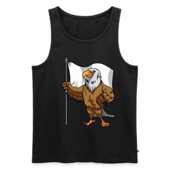 Proud Eagle with Peace Flag Bald Eagle - Men's Premium Organic Tank Top - black - Front - Michal (187cm)