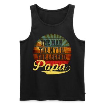 Papa - The Man, the Myth, the Legend Geschenkidee - Männer Premium Bio Tank Top - Schwarz - Vorne - Michal (187cm)