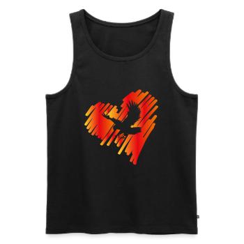 Herz mit Adler Steinadler Fischadler Seeadler - Männer Premium Bio Tank Top - Schwarz - Vorne - AI Model Male 178 light (178cm)