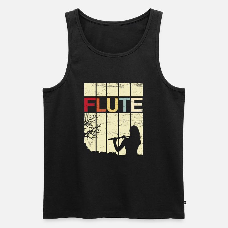 Flöte - Männer Premium Bio Tank Top - Schwarz