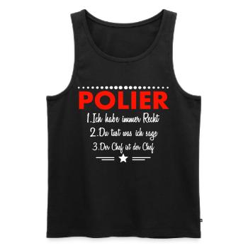 Polier Baustelle Straßenbau Pflasterer Hochbau - Männer Premium Bio Tank Top - Schwarz - Vorne - AI Model Male 178 light (178cm)
