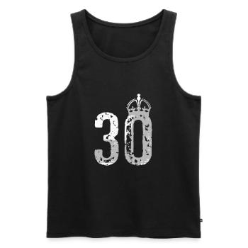 30th birthday - Men's Premium Organic Tank Top - black - Front - AI Model Male 178 light (178cm)