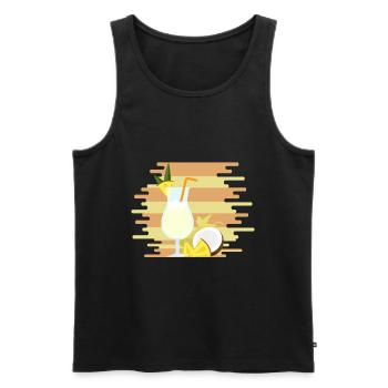 Pina Colada Lecker Trinken Cocktail Rezept - Männer Premium Bio Tank Top - Schwarz - Vorne - AI Model Male 178 light (178cm)