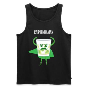 Caipirinha Funny Funny Superhero Cocktail - Men's Premium Organic Tank Top - black - Front - AI Model Male 178 light (178cm)