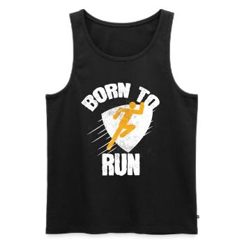 Cadeau cool Born To Run - Débardeur bio Premium Homme - noir - Devant - AI Model Male 178 light (178cm)