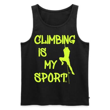 Climbing is My Sport - Männer Premium Bio Tank Top - Schwarz - Vorne - AI Model Male 178 light (178cm)