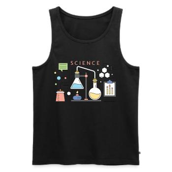 Science, chimie, étudiant - Débardeur bio Premium Homme - noir - Devant - AI Model Male 178 light (178cm)