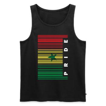 Senegal Flagge Stolz Barcode - Männer Premium Bio Tank Top - Schwarz - Vorne - AI Model Male 178 light (178cm)