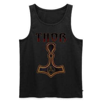 Mjölnir Thor - Men's Premium Organic Tank Top - black - Front - Michal (187cm)