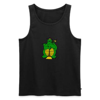 Putz Drachen - Männer Premium Bio Tank Top - Schwarz - Vorne - Michal (187cm)