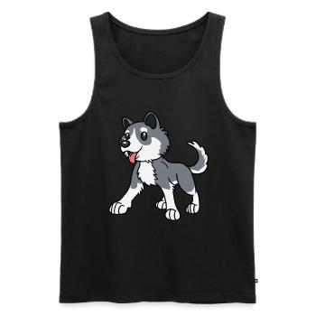 Husky Hund Hunderasse Hunde - Männer Premium Bio Tank Top - Schwarz - Vorne - AI Model Male 178 light (178cm)