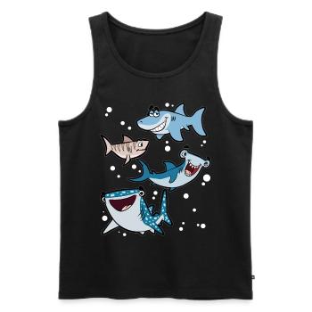 Hammerhead Shark White Shark Tiger Shark Shark Whale Shark - Men's Premium Organic Tank Top - black - Front - AI Model Male 178 light (178cm)