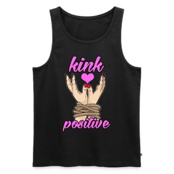 KINK POSITIVE BDSM Bondage Captivate Fetishly - Men's Premium Organic Tank Top - black - Front - AI Model Male 178 light (178cm)
