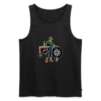 Agriculteur agriculteur - Débardeur bio Premium Homme - noir - Devant - AI Model Male 178 light (178cm)