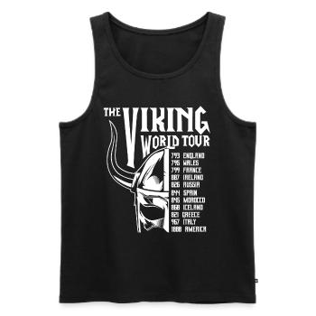 Wikinger Welt Tour - Männer Premium Bio Tank Top - Schwarz - Vorne - AI Model Male 178 light (178cm)