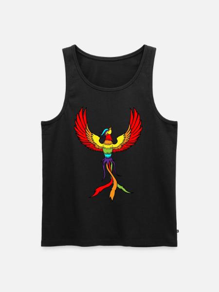 Phoenix Bird Drawing Birds Feathers - Men's Premium Organic Tank Top - black