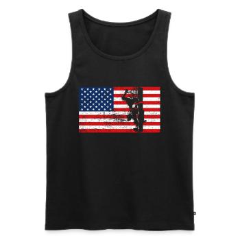 Lineman Elektriker Amerika Flagge Usa Geschenk - Männer Premium Bio Tank Top - Schwarz - Vorne - Michal (187cm)