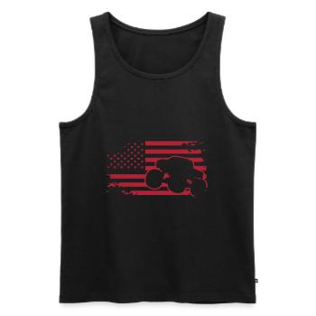 Monstre Truck Drapeau Usa America Drôle Cadeau - Débardeur bio Premium Homme - noir - Devant - Michal (187cm)