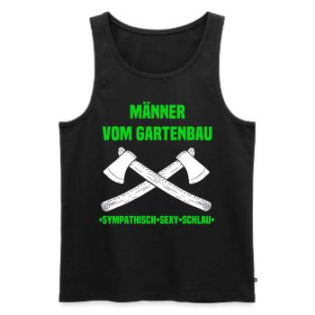 Gartenbau T-Shirt - Männer Premium Bio Tank Top - Schwarz - Vorne - Michal (187cm)