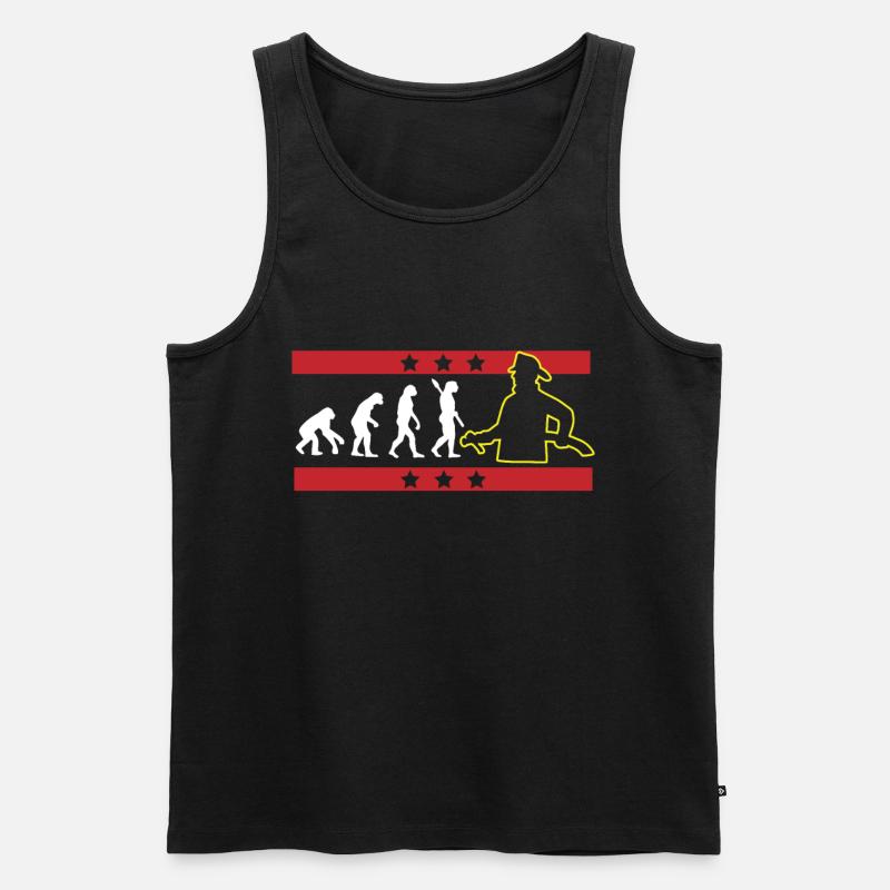 EVOLUTION FEUERWEHRMANN FEUERWEHR FIREFIGHTER - Männer Premium Bio Tank Top - Schwarz