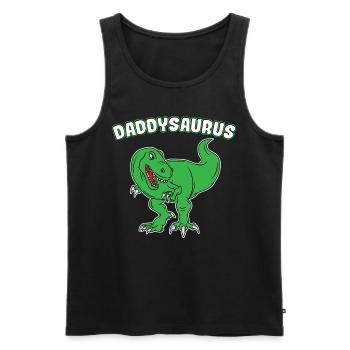 Dinosaurier Dino T-Rex Papa Vater Papi Geschenk - Männer Premium Bio Tank Top - Schwarz - Vorne - Michal (187cm)