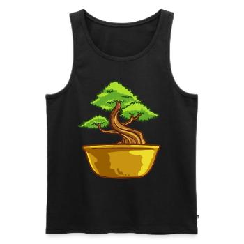 Bonsai Baum Pflanzen Japan Baumschnitt Geschenk - Männer Premium Bio Tank Top - Schwarz - Vorne - AI Model Male 178 light (178cm)