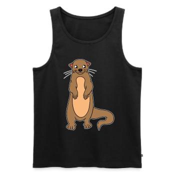 Loutre Aquarius Loutre Cadeau Loutre Nain - Débardeur bio Premium Homme - noir - Devant - Michal (187cm)