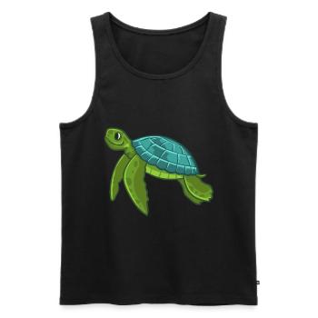 Tortue mer amour des animaux cadeau - Débardeur bio Premium Homme - noir - Devant - AI Model Male 178 light (178cm)