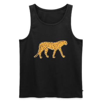 Cheetah Jaguar Leopard Predator Animal Gift - Men's Premium Organic Tank Top - black - Front - Michal (187cm)