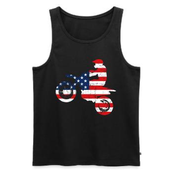 Motocross pilote Moto Usa Amérique cadeau - Débardeur bio Premium Homme - noir - Devant - Michal (187cm)