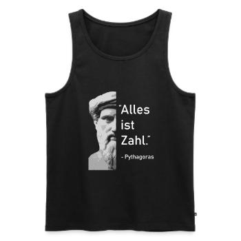 Gift Math Teacher | Pythagoras All is number - Men's Premium Organic Tank Top - black - Front - AI Model Male 178 light (178cm)