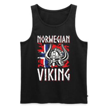 Norwegen Wikinger Normanen Nordmänner Krieger - Männer Premium Bio Tank Top - Schwarz - Vorne - Michal (187cm)