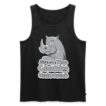 RhinoCeros Rhino Chubby Unicorn Gift - Men's Premium Organic Tank Top - black - Front - AI Model Male 178 light (178cm)