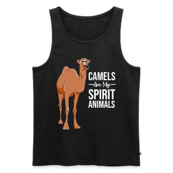Camel Camel Animal Love Lover Gift - Men's Premium Organic Tank Top - black - Front - AI Model Male 178 light (178cm)